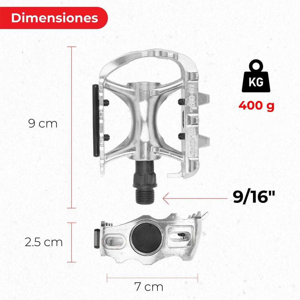 Foto 2 | Pedal de Montaña para Bicicleta Genérico Lu-965 9/16 Aluminio color Plata