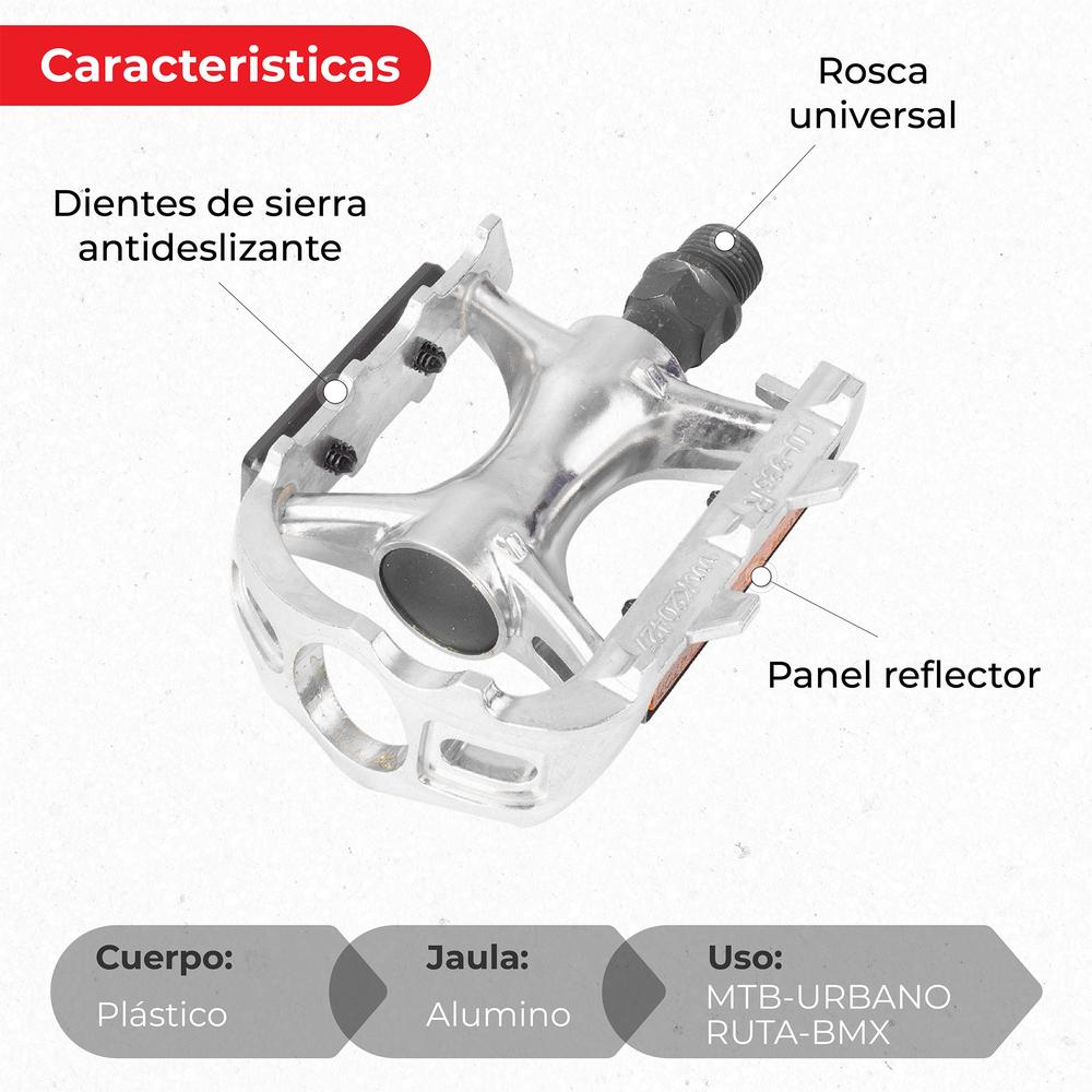 Foto 3 | Pedal de Montaña para Bicicleta Genérico Lu-965 9/16 Aluminio color Plata