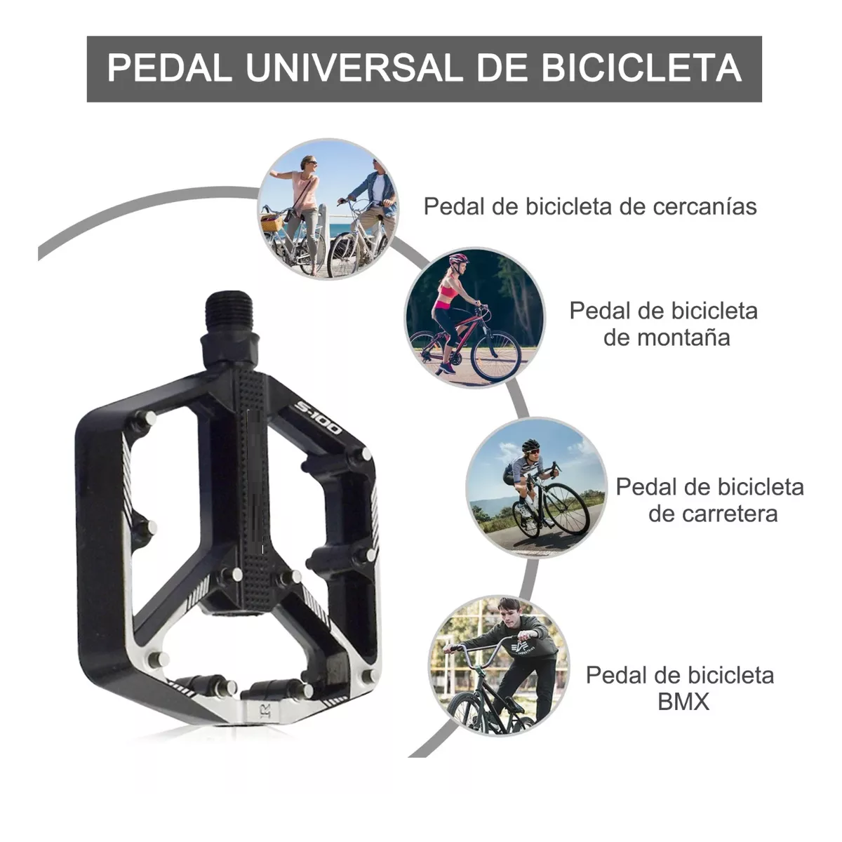 Foto 4 pulgar | Pedales Para Bicicleta De Carretera Eo Safe Imports  Esi-10706 De Aleación Aluminio Multicolor