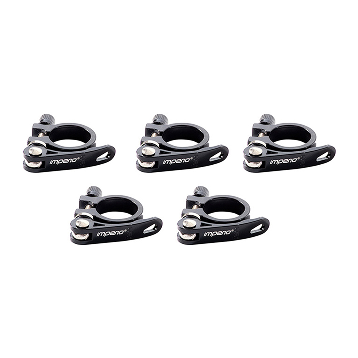Foto 2 pulgar | Paquete 5 Abrazaderas Para Asiento De Bicicleta 31.8 Negro