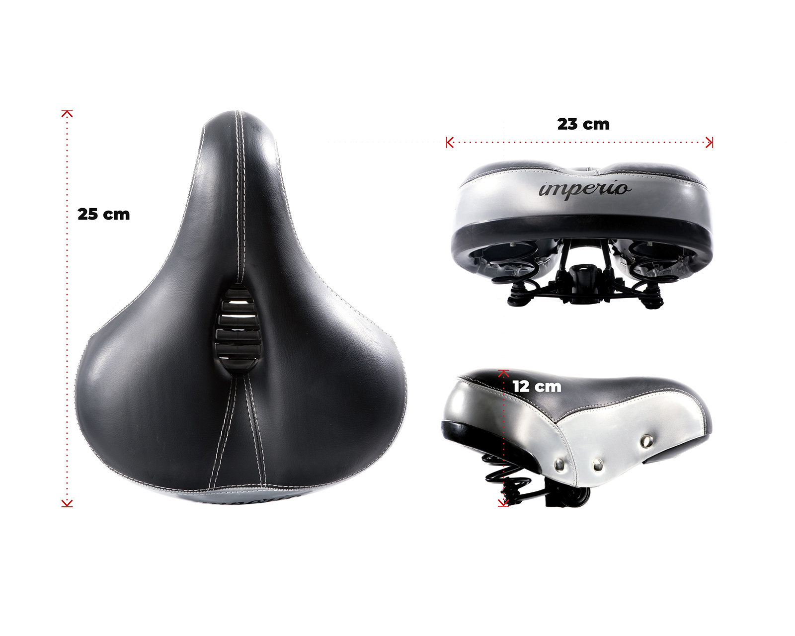 Foto 3 | Asiento para Bicicleta Crusier Confortable con Remaches Negro