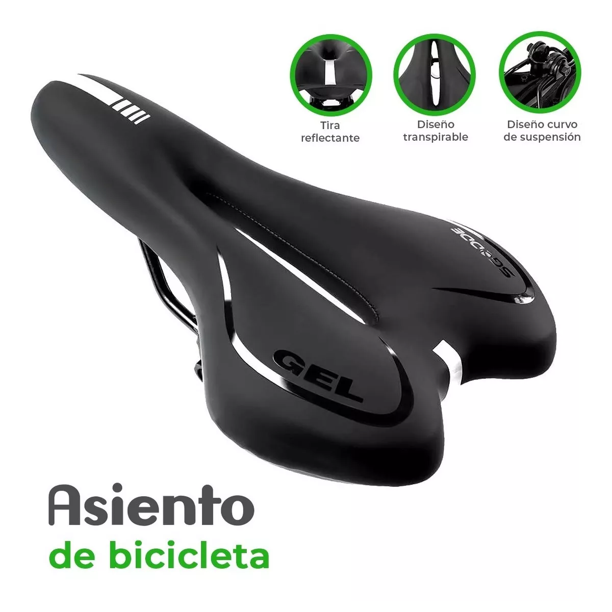 Foto 3 pulgar | Asiento para Bicicleta Eo Safe Imports Esi4836 de Gel color Negro