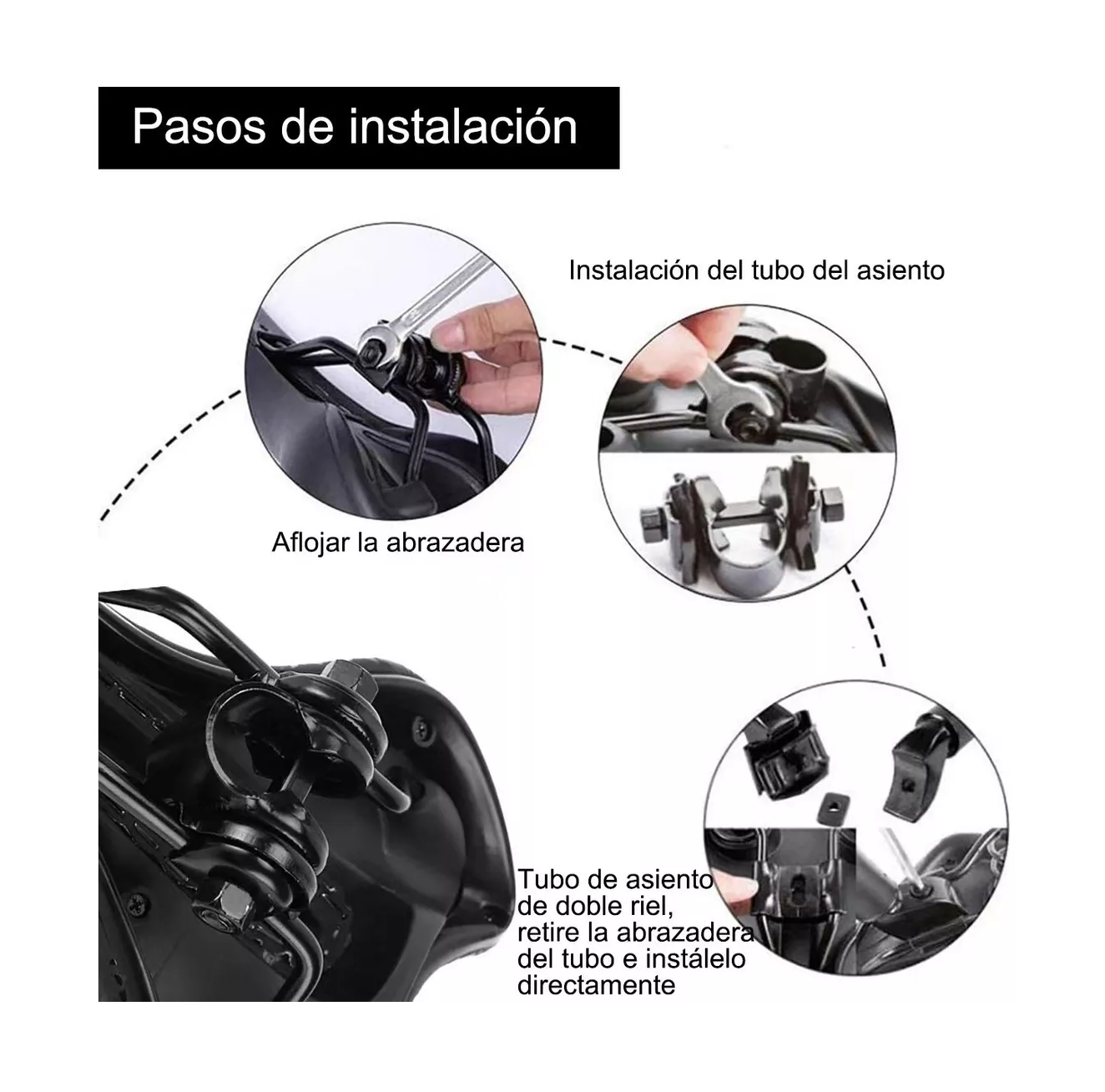 Foto 5 pulgar | Asiento de Bicicleta BELUG de Gel Cómo Impacto con Luz Negro con Azul