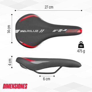 Foto 2 | Asiento Para Bicicleta Mtb Negro Rojo Wl-1138-1 Mariluz