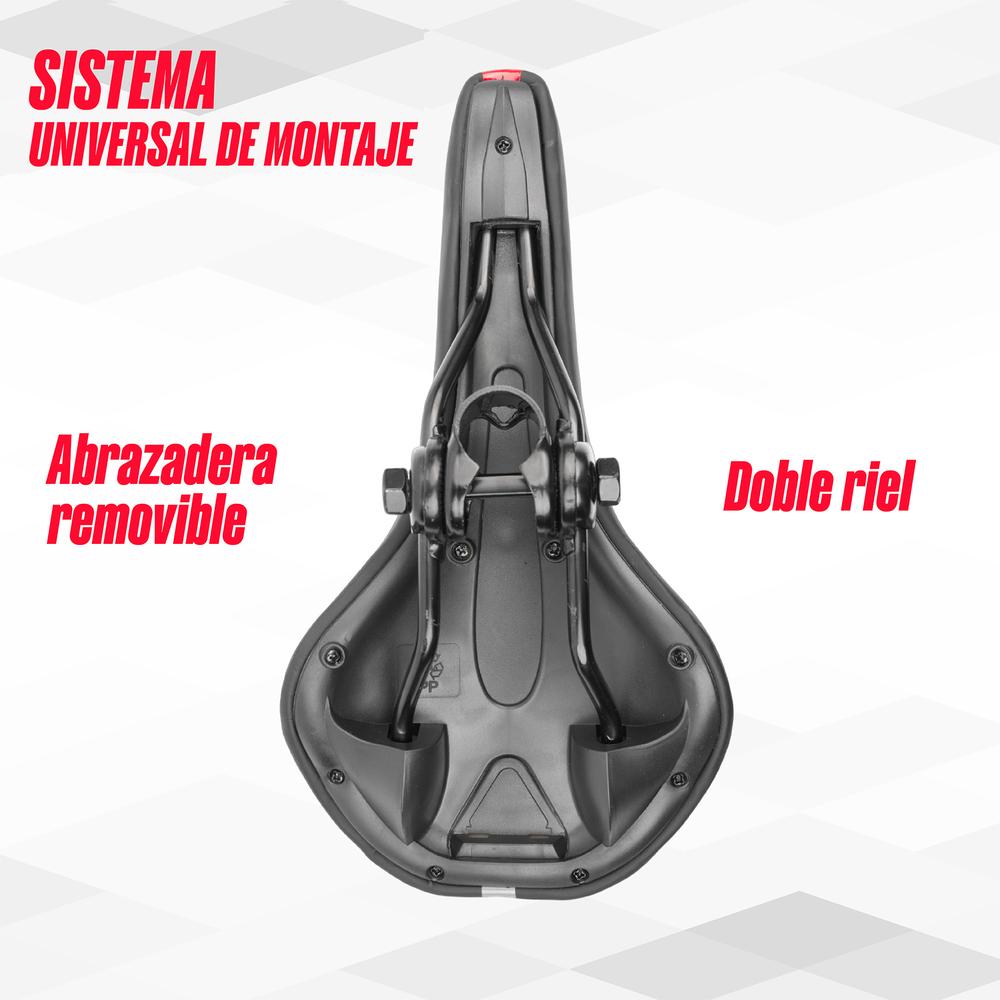 Foto 6 pulgar | Asiento Para Bicicleta Mtb Negro Rojo Wl-1138-1 Mariluz