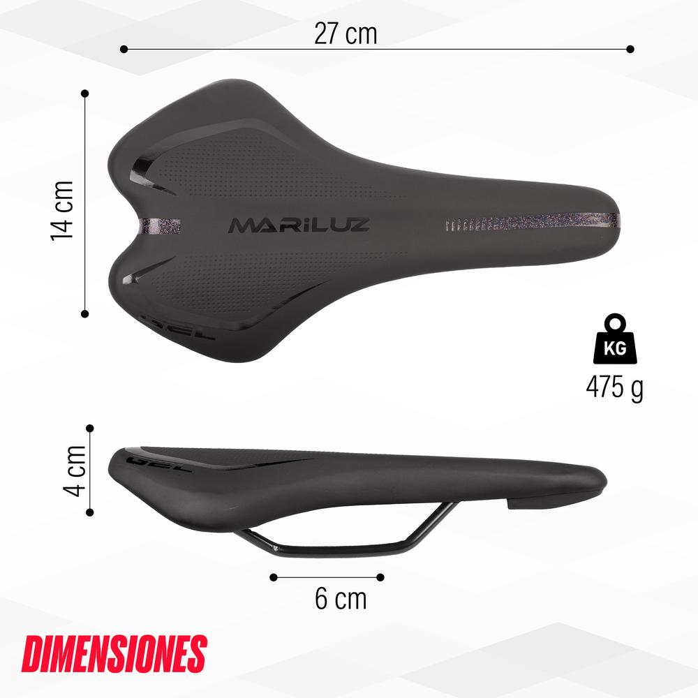 Foto 3 pulgar | Asiento Para Bicicleta Mtb Negro Wl-2035gel Mariluz