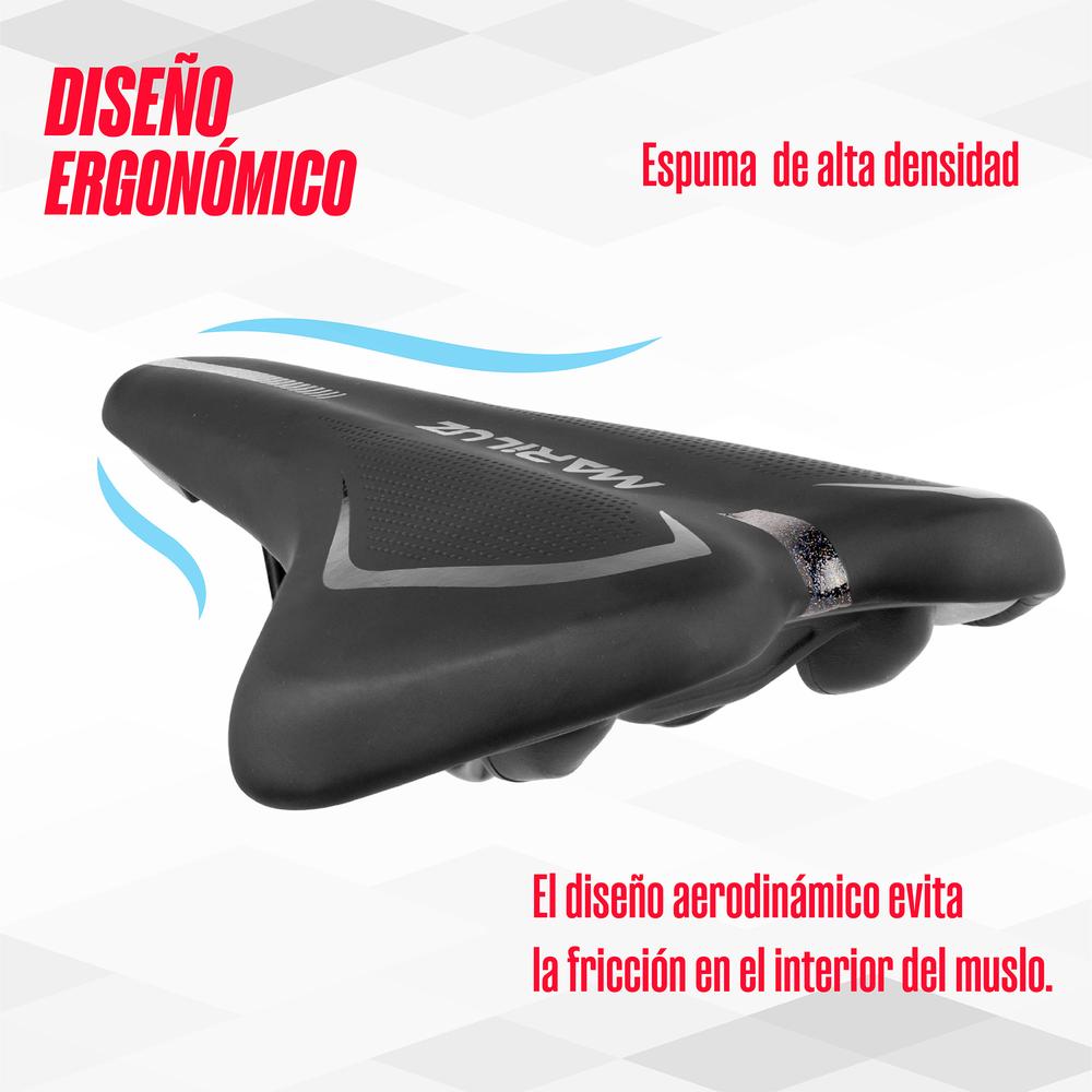 Foto 5 pulgar | Asiento Para Bicicleta Mtb Negro Wl-2035gel Mariluz