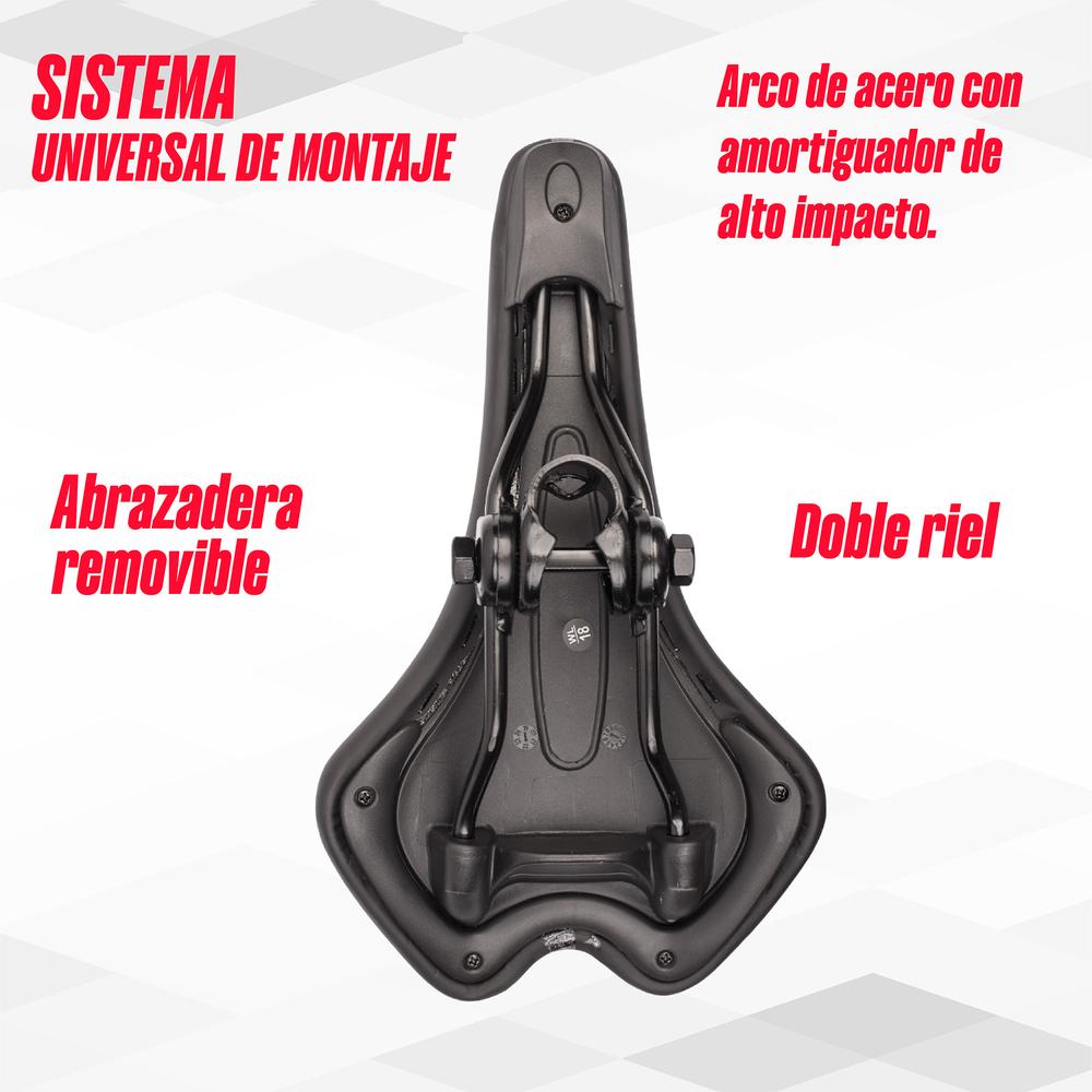 Foto 6 pulgar | Asiento Para Bicicleta Mtb Negro Wl-2035gel Mariluz