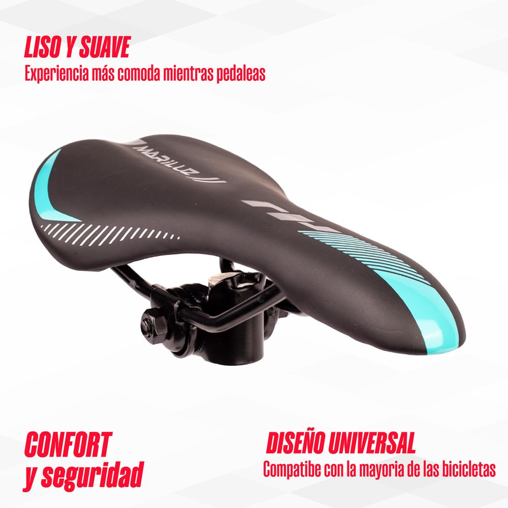 Foto 4 pulgar | Asiento Para Bicicleta Mtb Negro Verde Wl-3129 Mariluz