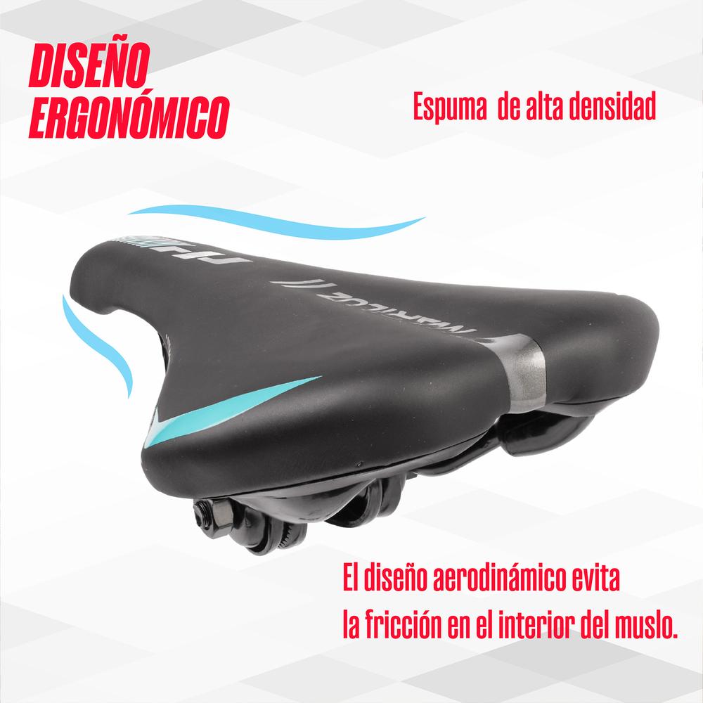 Foto 5 pulgar | Asiento Para Bicicleta Mtb Negro Verde Wl-3129 Mariluz