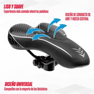 Foto 3 | Asiento para Bicicleta de Montaña Mariluz 1090-1fm Antiprostático 275 x 160 mm Negro