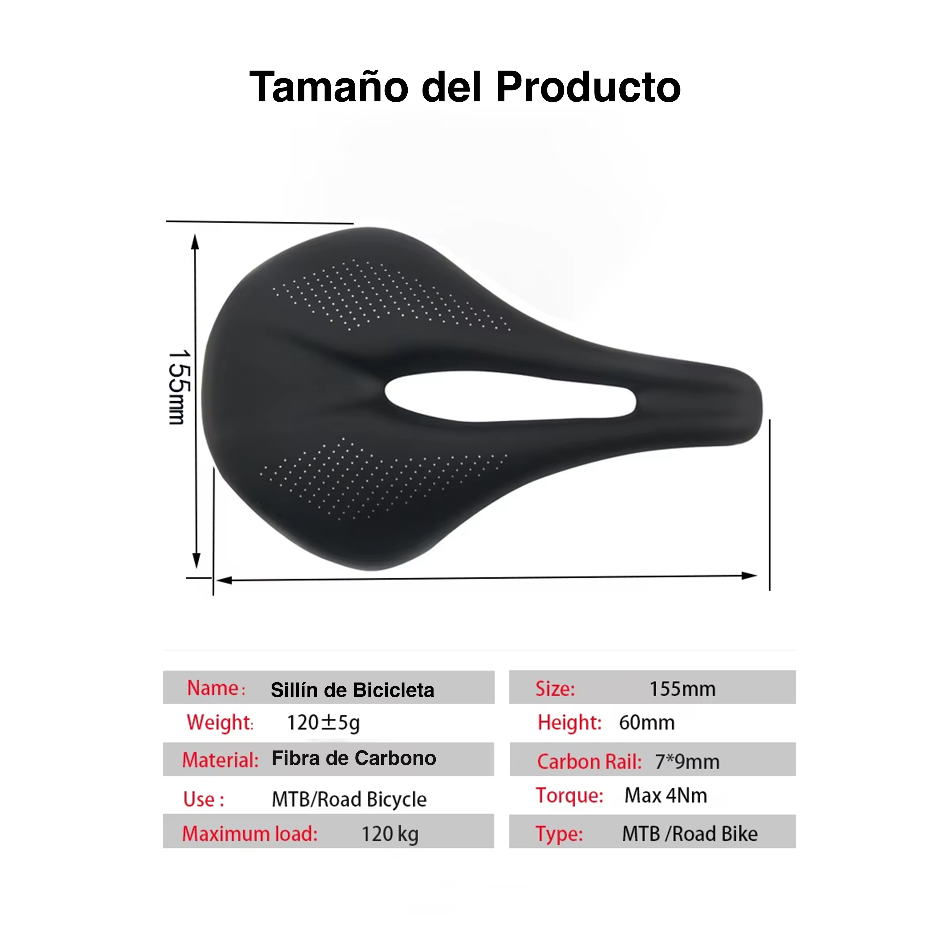 Foto 5 | Sillín Para Bicicleta De Montaña De Fibra De Carbono