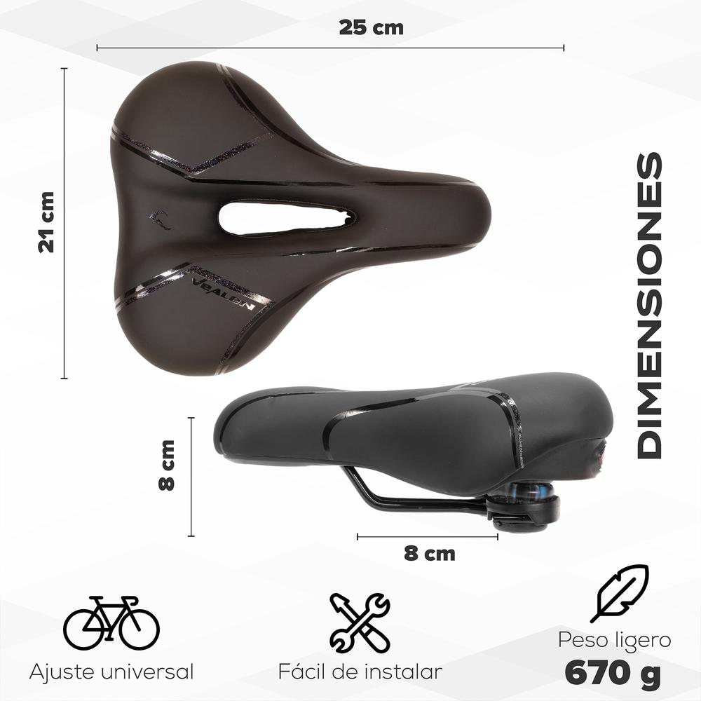 Foto 2 | Asiento Acolchado De Alta Densidad Para Bicicleta Con Led