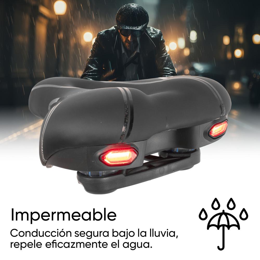 Foto 7 pulgar | Asiento Acolchado De Alta Densidad Para Bicicleta Con Led