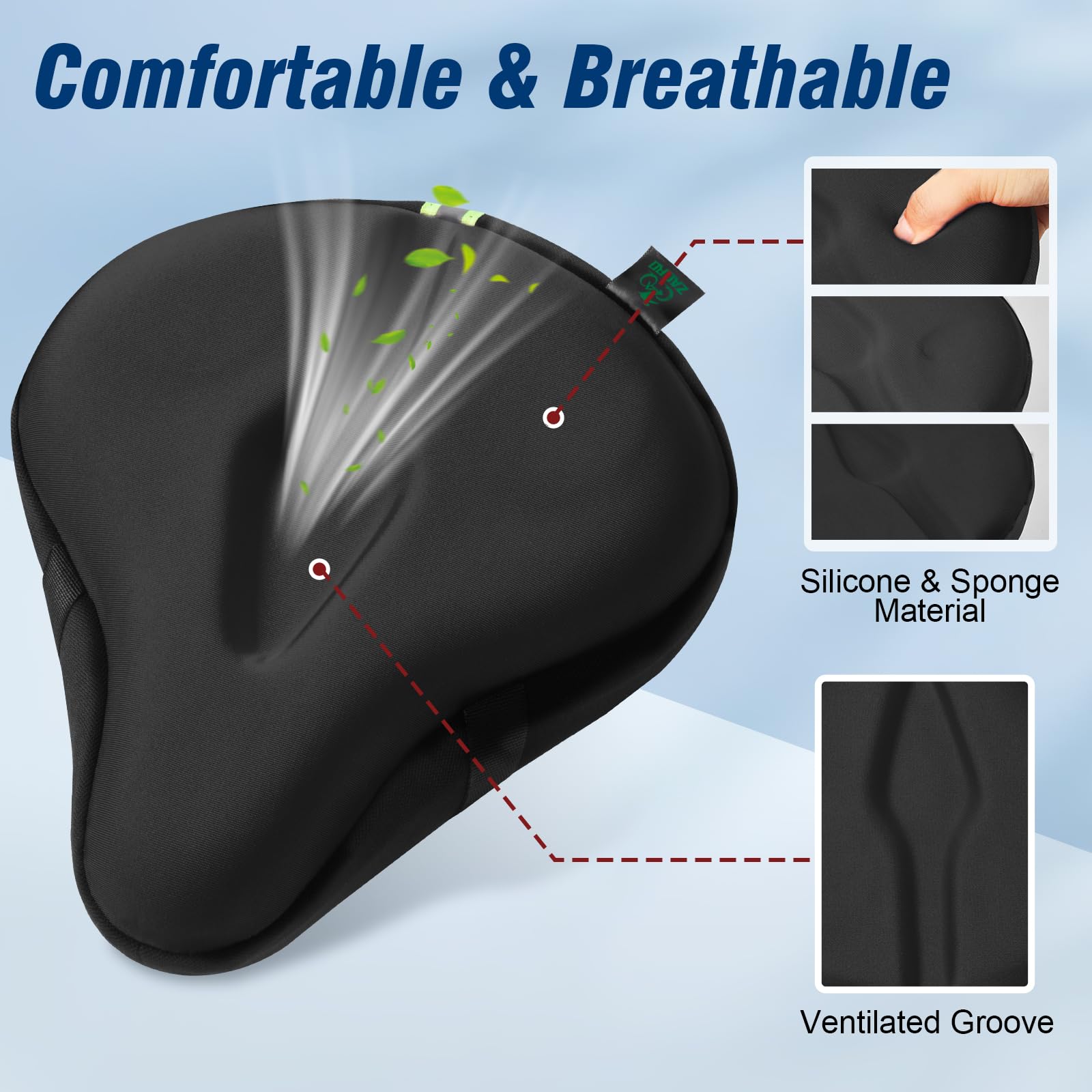 Foto 4 pulgar | Cojín De Asiento De Bicicleta Zacro Acolchado En Gel Para Hombre Y Mujer, Color Negro - Venta Internacional.