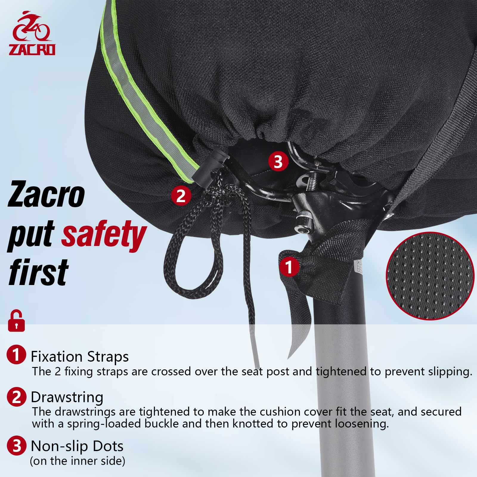 Foto 4 | Cojín De Asiento De Bicicleta Zacro Acolchado En Gel Para Hombre Y Mujer, Color Negro - Venta Internacional.