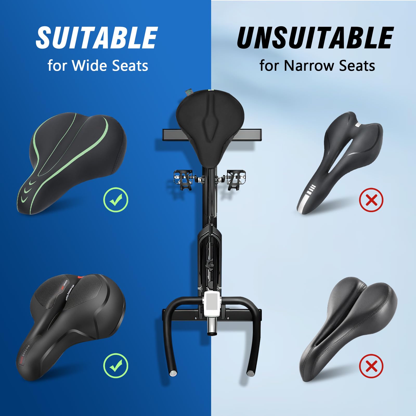 Foto 5 | Cojín De Asiento De Bicicleta Zacro Acolchado En Gel Para Hombre Y Mujer, Color Negro - Venta Internacional.