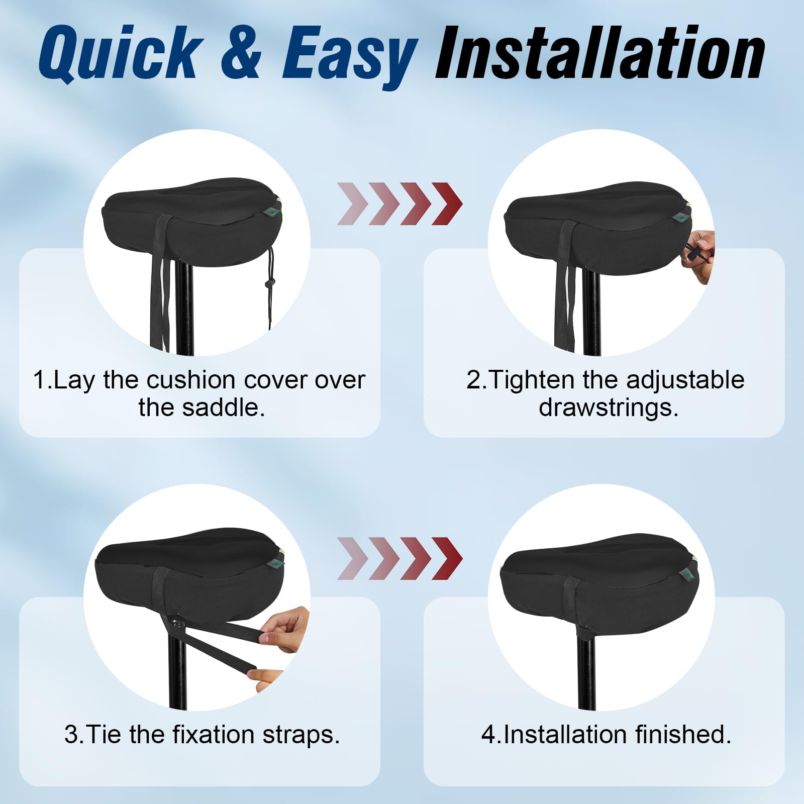 Foto 8 pulgar | Cojín De Asiento De Bicicleta Zacro Acolchado En Gel Para Hombre Y Mujer, Color Negro - Venta Internacional.