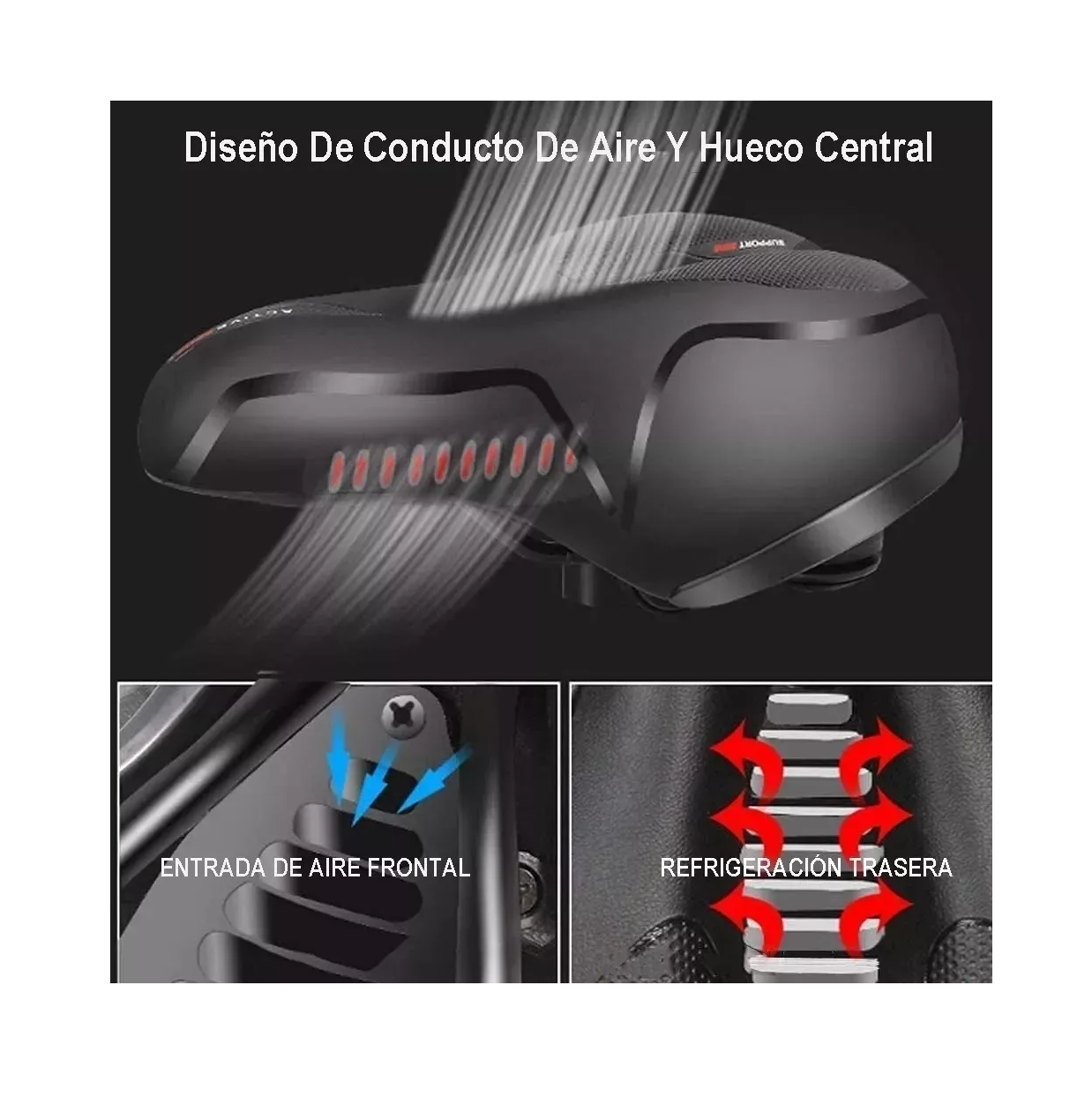 Foto 6 pulgar | Asiento Suave Cómodo Para Bicicleta Belug De Montaña Negro