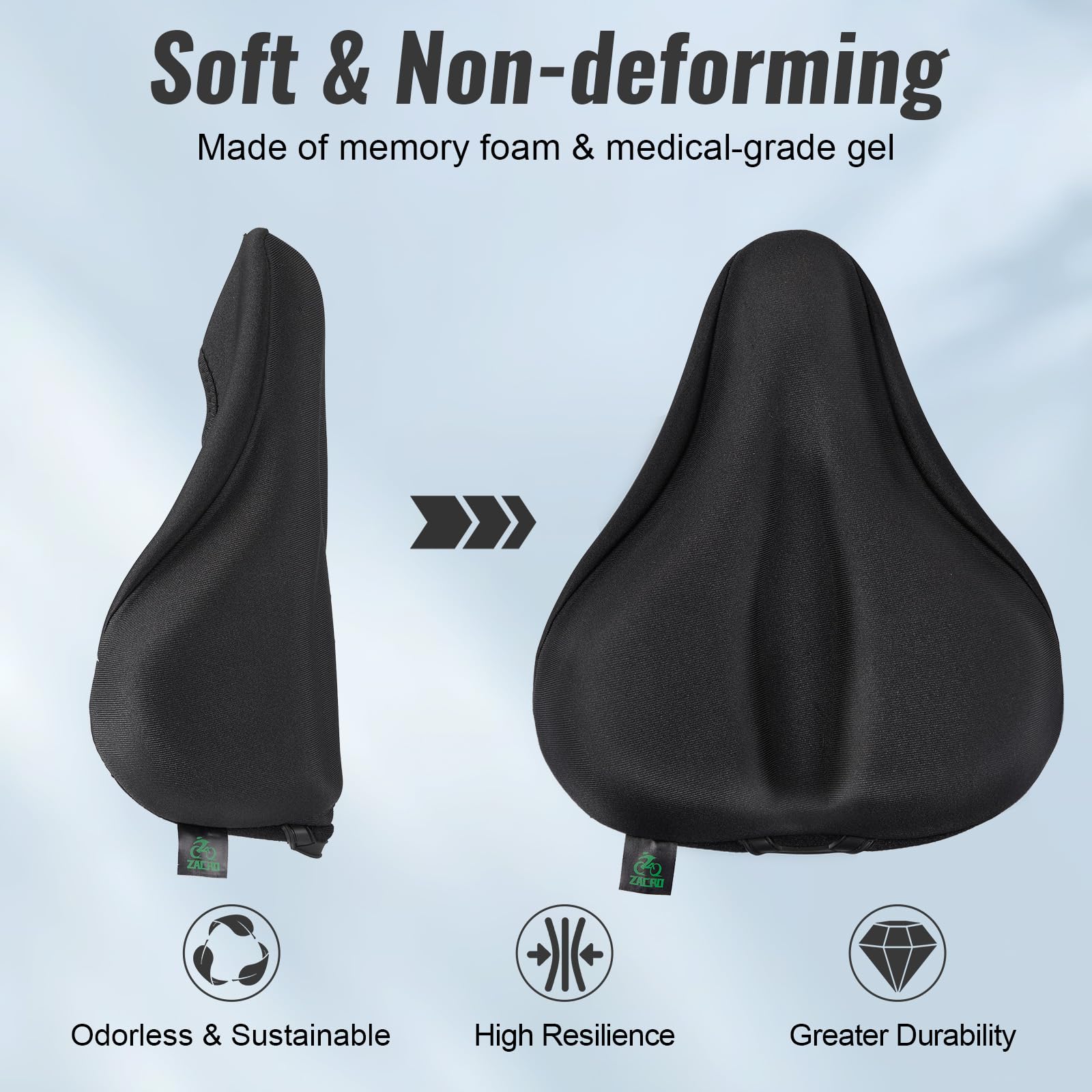 Foto 6 pulgar | Cojín De Asiento De Bicicleta Zacro Acolchado En Gel Para Hombres Y Mujeres - Venta Internacional.