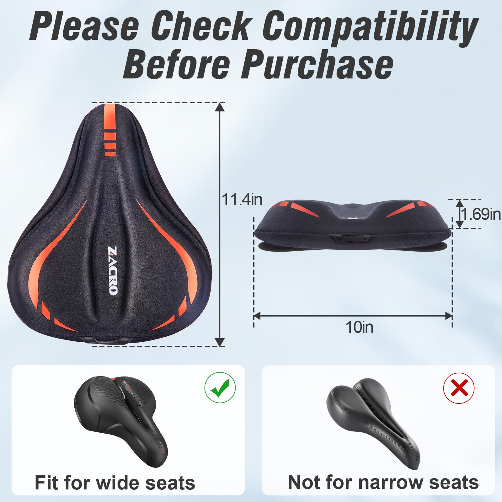 Foto 3 pulgar | Cojín De Asiento De Bicicleta Zacro Acolchado En Gel Para Hombres Y Mujeres - Venta Internacional.