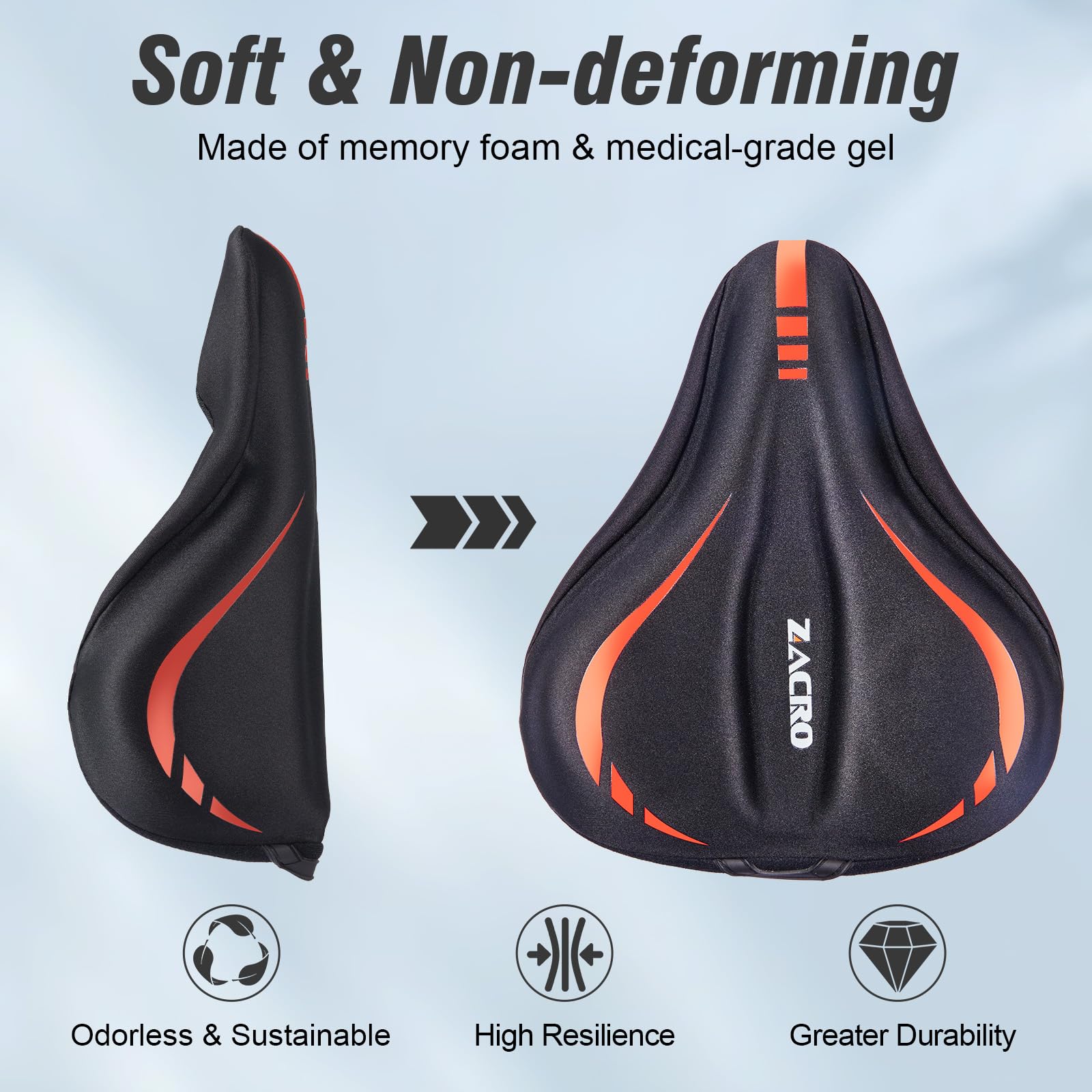 Foto 6 pulgar | Cojín De Asiento De Bicicleta Zacro Acolchado En Gel Para Hombres Y Mujeres - Venta Internacional.