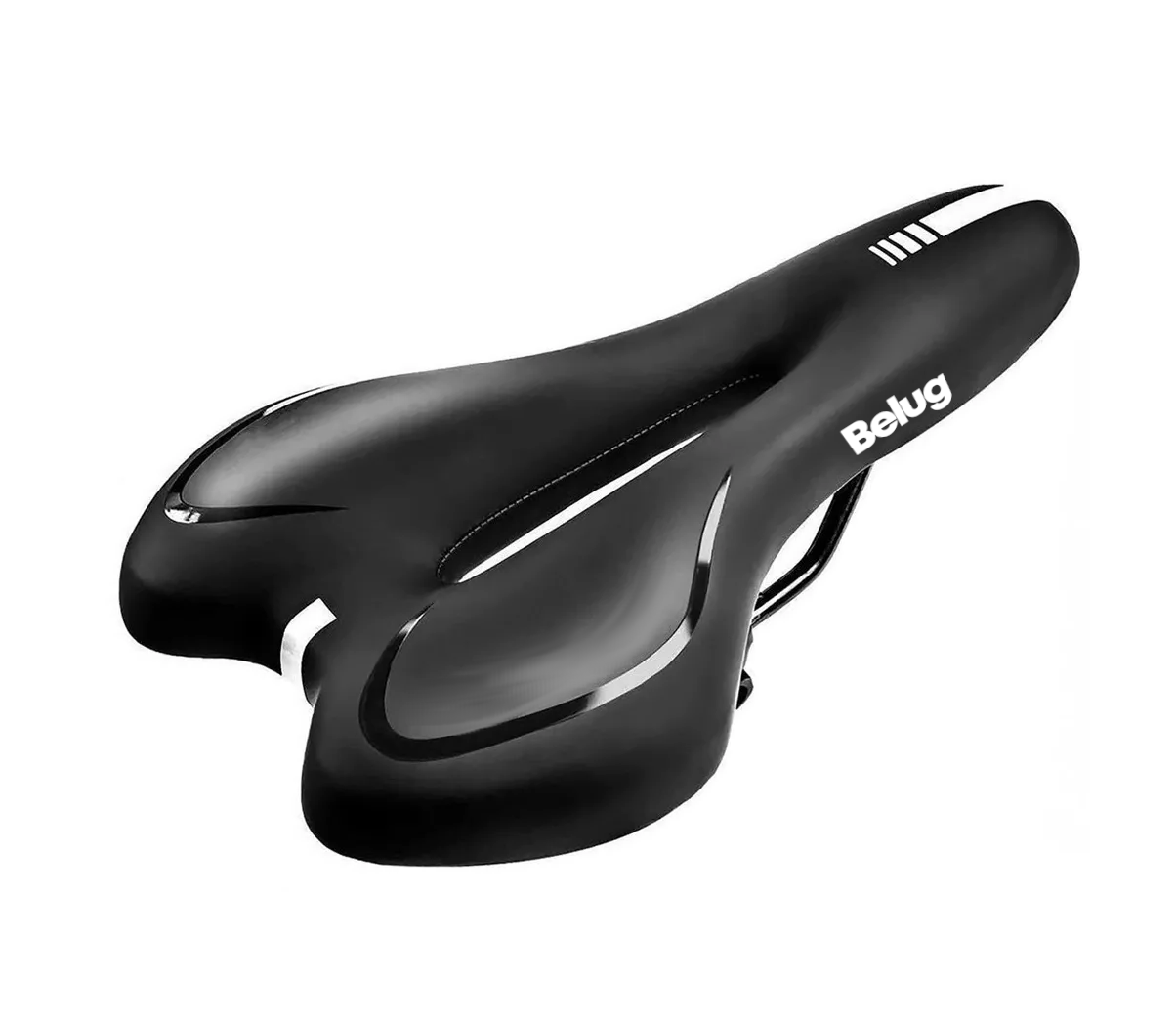 Foto 3 pulgar | Asiento Cómodo De Bicicleta Con Cojín Suave Gel Acolchonada Negro Linea Blanca Belug