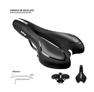 Foto 4 | Asiento Cómodo De Bicicleta Con Cojín Suave Gel Acolchonada Negro Linea Blanca Belug