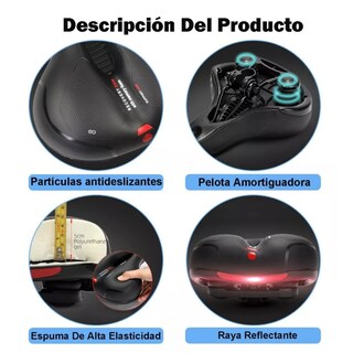 Foto 3 | Asiento Sillin Bicicleta Mtb Cojin Suave Comodo Prostatico Eo Safe Imports Esi-7641-1 Negro