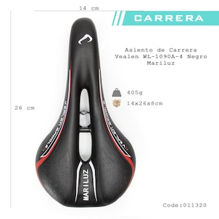 Foto 4 | Asiento Para Bicicleta Carrera Wl-1090a-4 Blanco Rojo Vealen