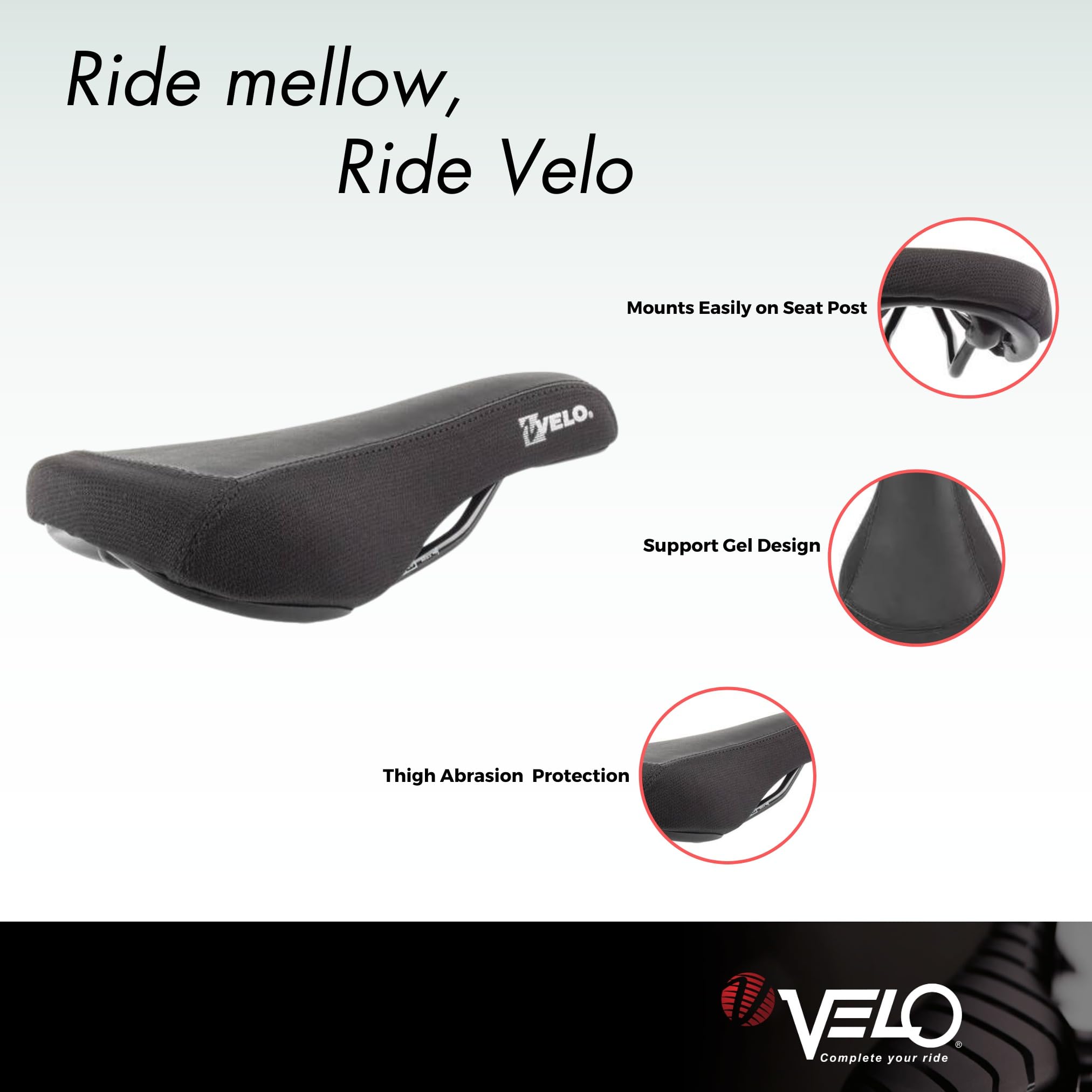 Foto 7 pulgar | Sillín De Bicicleta Velo Bmx Gel Negro, 247 X 137 Mm, Para Estilo Libre - Venta Internacional.