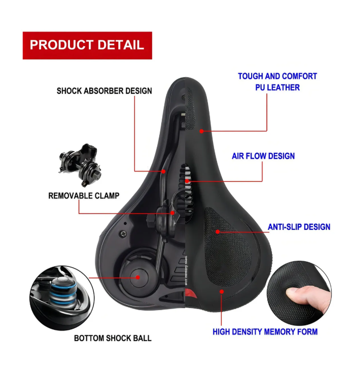 Foto 3 pulgar | Asiento Sillin Bicicleta Xtellar Cojin Suave Comodo Prostatico