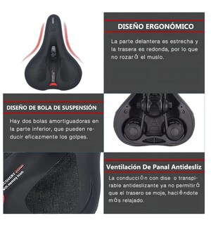 Foto 3 | Asiento Sillin Bicicleta Xtellar Cojin Suave Comodo Prostatico