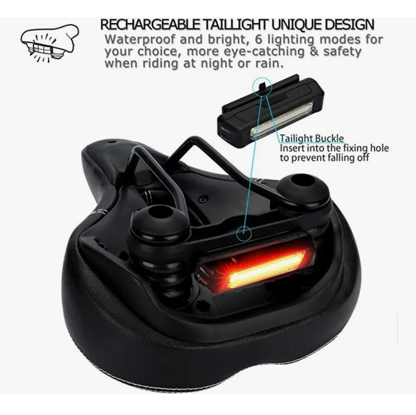 Foto 3 pulgar | Asiento Xtellar De Bicicleta Cómodo Con Cojín Suave Con Luz Trasera