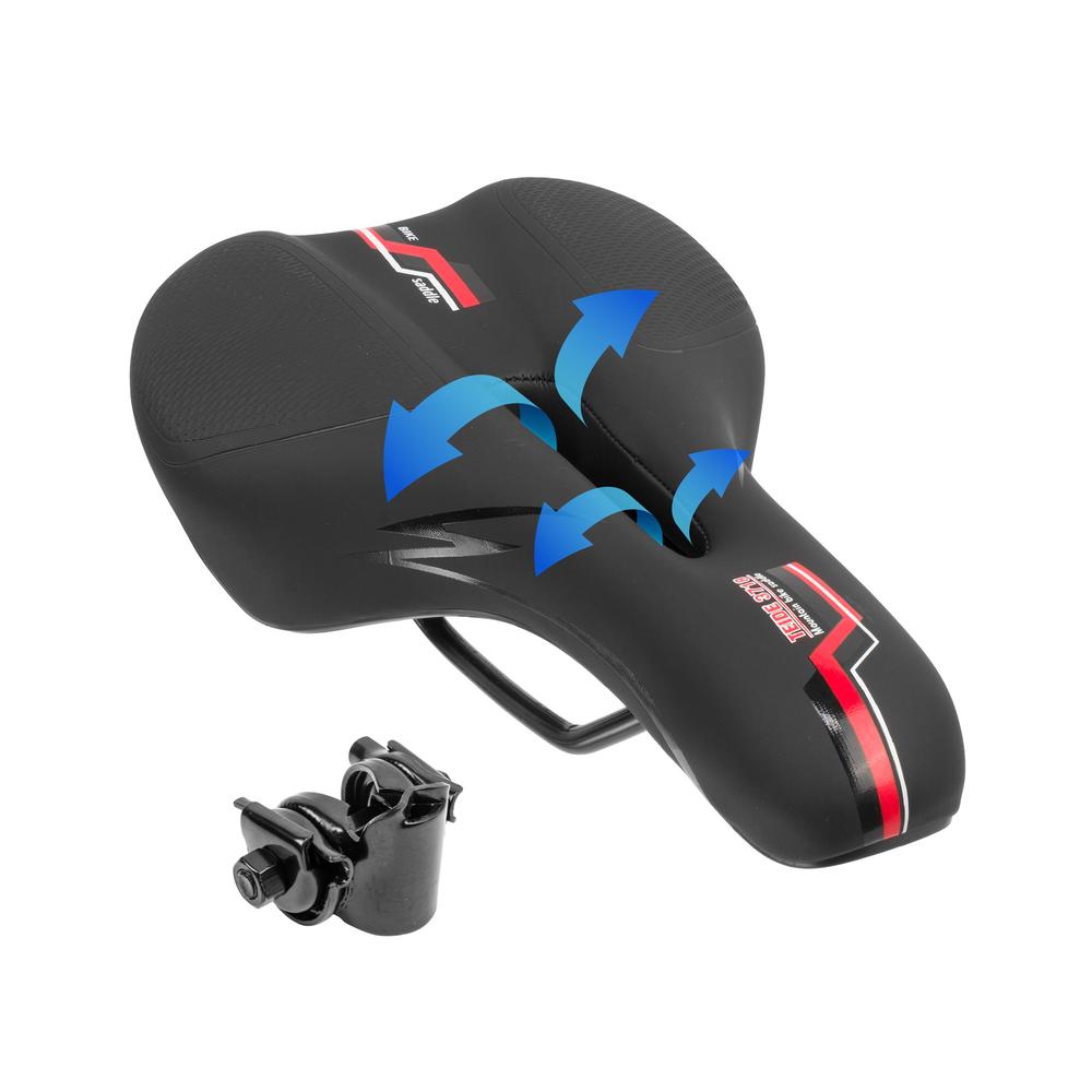 Foto 2 pulgar | Asiento Para Bicicleta Antiprostatico Negro Con Vivos Rojos Tl-2162 Teide