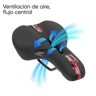 Foto 3 | Asiento Para Bicicleta Antiprostatico Negro Con Vivos Rojos Tl-2162 Teide
