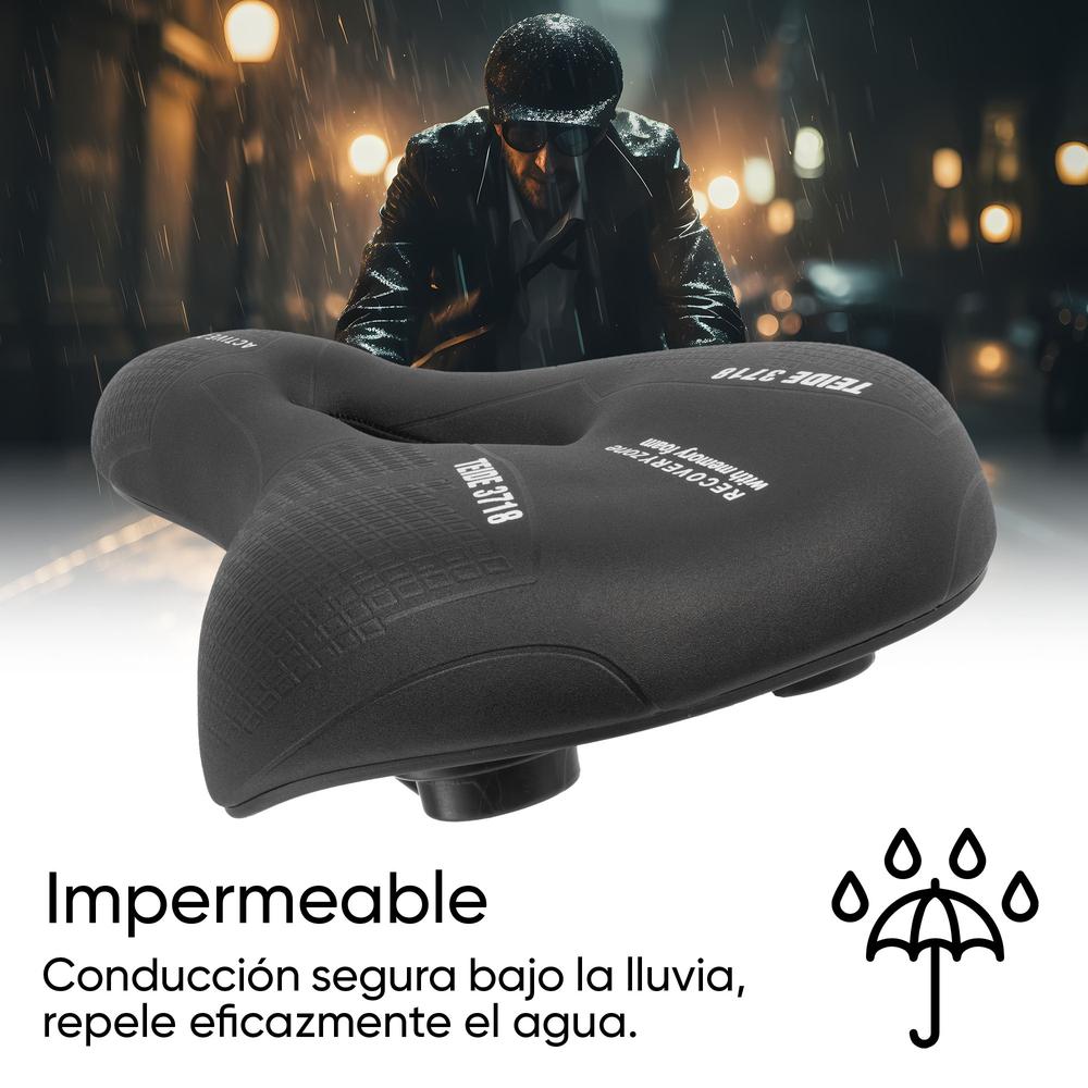 Foto 6 pulgar | Asiento Para Bicicleta De Memory Foam Antiprostatico Negro Tl-2176 Teide