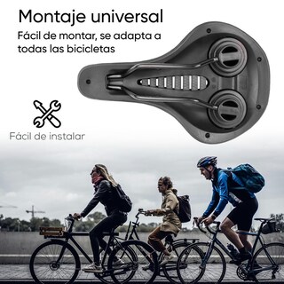Foto 6 | Asiento Para Bicicleta De Memory Foam Antiprostatico Negro Tl-2176 Teide