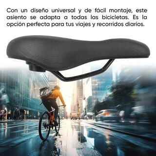Foto 7 | Asiento Para Bicicleta De Memory Foam Antiprostatico Negro Tl-2176 Teide