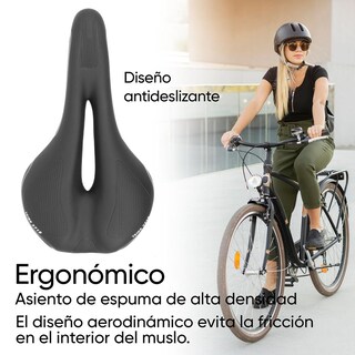 Foto 4 | Asiento Para Bicicleta 270 X 150mm Antiprostatico Negro Tl-2006 Teide