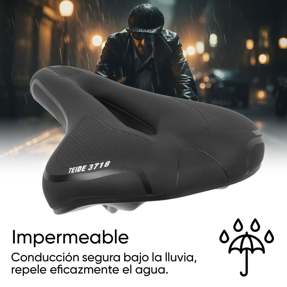 Foto 6 pulgar | Asiento Para Bicicleta 270 X 150mm Antiprostatico Negro Tl-2006 Teide
