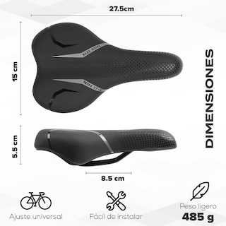 Foto 2 | Asiento Para Bicicleta 275 X 150mm Negro Tl-2106 Teide
