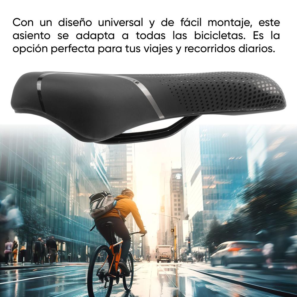 Foto 7 pulgar | Asiento Para Bicicleta 275 X 150mm Negro Tl-2106 Teide