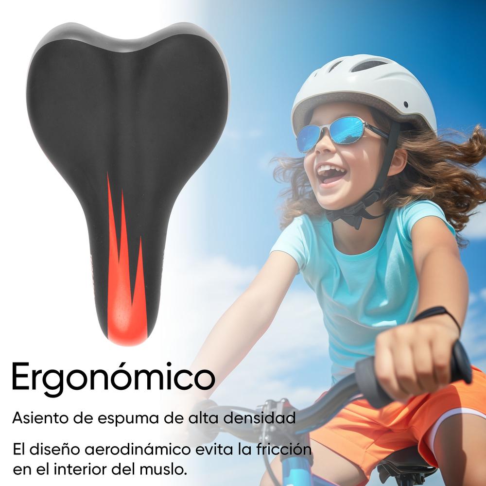 Foto 4 pulgar | Asiento Para Bicicleta Juvenil Antiprostatico Negro Bmx-048 Teide