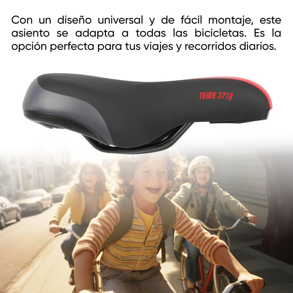 Foto 5 pulgar | Asiento Para Bicicleta Juvenil Antiprostatico Negro Bmx-048 Teide