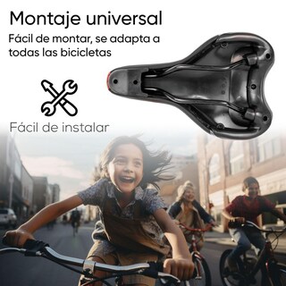 Foto 5 | Asiento Para Bicicleta Juvenil Antiprostatico Negro Bmx-048 Teide
