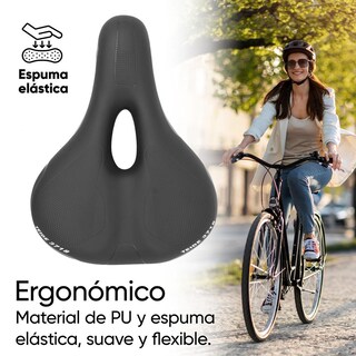 Foto 4 | Asiento Para Bicicleta 260 X 175mm Ancho Antiprostatico Negro Tl-2101 Teide
