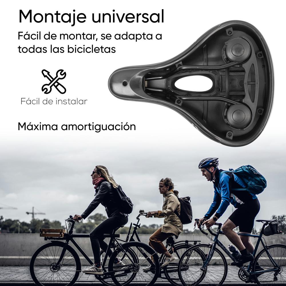 Foto 7 pulgar | Asiento Para Bicicleta 260 X 175mm Ancho Antiprostatico Negro Tl-2101 Teide