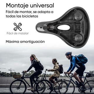 Foto 6 | Asiento Para Bicicleta 260 X 175mm Ancho Antiprostatico Negro Tl-2101 Teide