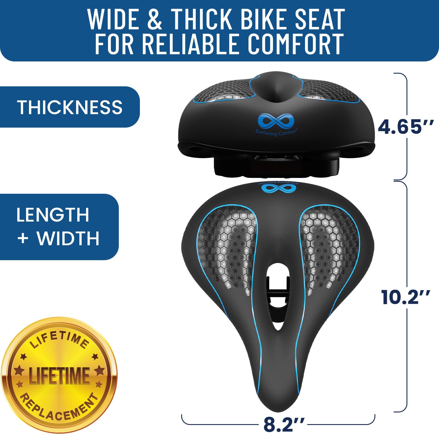 Foto 5 | Cojín Para Asiento De Bicicleta Everlasting Comfort  Ajuste Universal  10 X 8 Cm - Venta Internacional.
